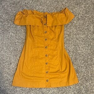 Express Strapless burnt orange Dress